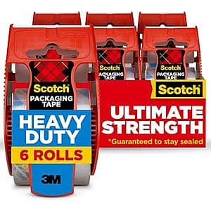 [Amazon] 6-Pk 1.88" x 22.2yd Scotch Heavy Duty Shipping Packing Tape Dispensers ($8.90 / (약: 12,593원))