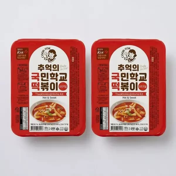 [쿠팡] 추억의국민학교떡볶이 오리지널 (냉동), 600g, 2개 (6,800원 / 무료배송)