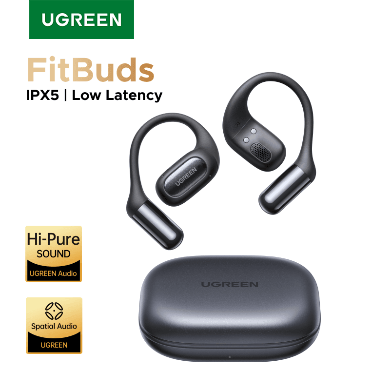 [알리익스프레스] UGREEN FitBuds 오픈 이어 헤드폰 이어폰, 이어훅 TWS 진정한 무선 Bluetooth 6.0 무선 이어버드 ($2.30 / (약: 3,254원))