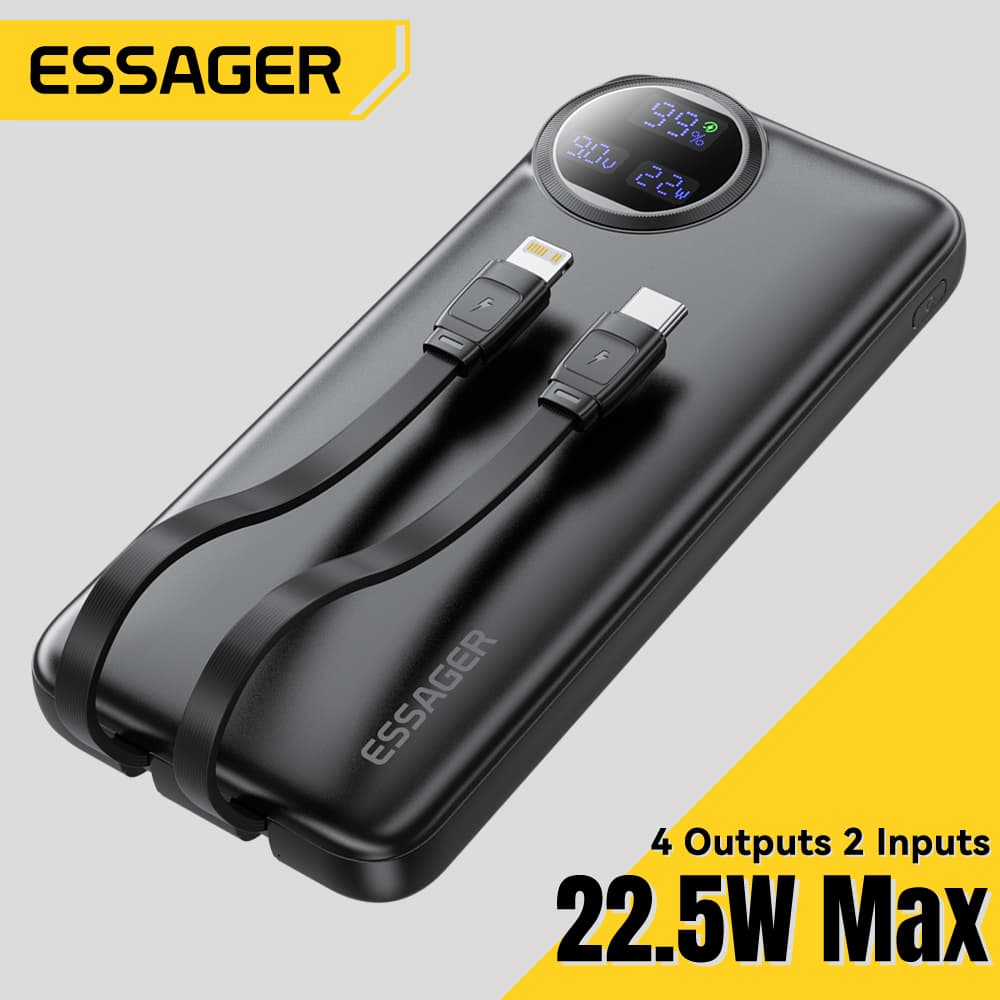 [알리익스프레스] 에사저 22.5W 보조배터리 20000mAh 휴대용 충전기, 4개 기기 동시 충전 가능 ($1.97 / (약: 2,787원))
