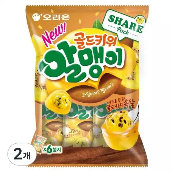 [쿠팡] 오리온 골드키위알맹이 6개입, 216g, 2개 (5,960원 / 무료배송)