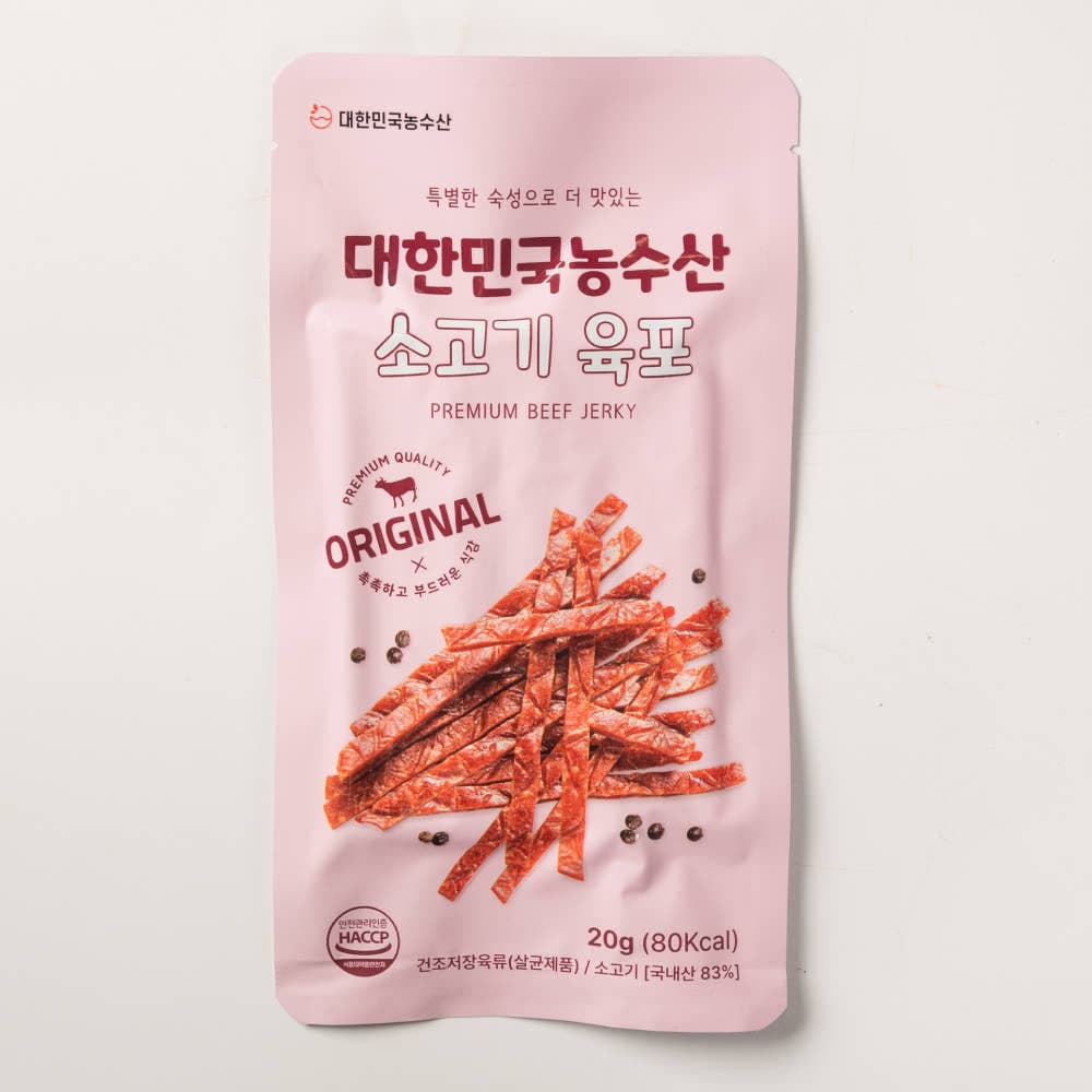 [네이버] 소고기 육포 20g 간식 안주 마른안주 (990원/네멤무료) (무료배송)