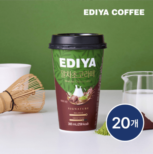 [떠리몰] [이디야] 컵커피 말차초코라떼 300ml x 20개 (업체별도 무료배송) (15,900원)