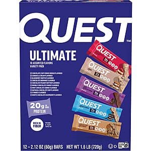 [Amazon] 12-Ct 2.12-Oz Quest Nutrition Ultimate Protein Bars 2 for ($31.80 / (약: 44,993원))