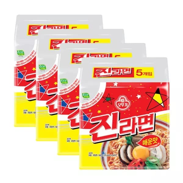 [지마켓] 오뚜기 진라면 매운맛 20입 (5입 x 4개) (12,700원 / 무료배송)