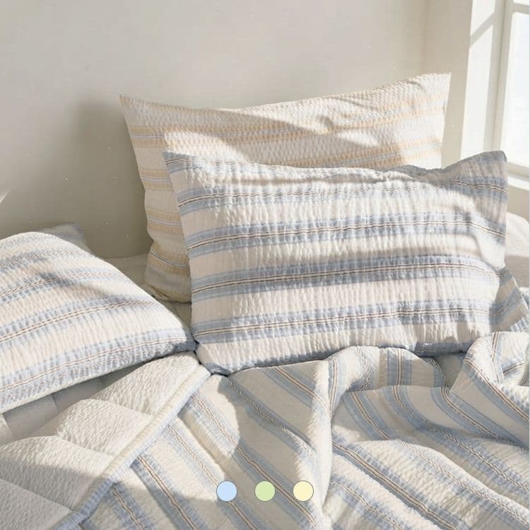 [오늘의집] refine / 쾌적한 시어서커 여름 침구세트, 3colors,SS/Q (34,900원 / 남음)