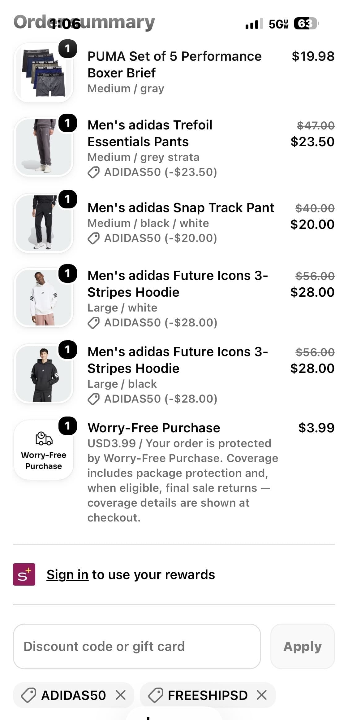 Shop Simon) Shop Simon ADIDAS extra 50% off