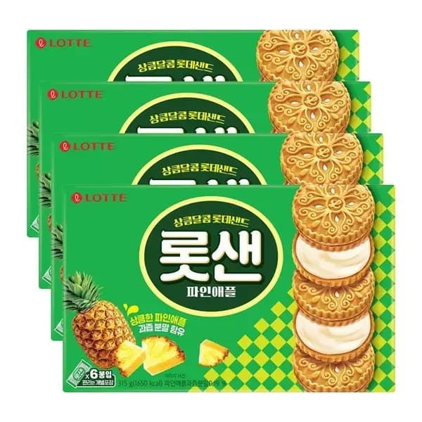 [지마켓] 롯데샌드 파인애플 315g 4개 묶음 (11,830원 / 무료배송)