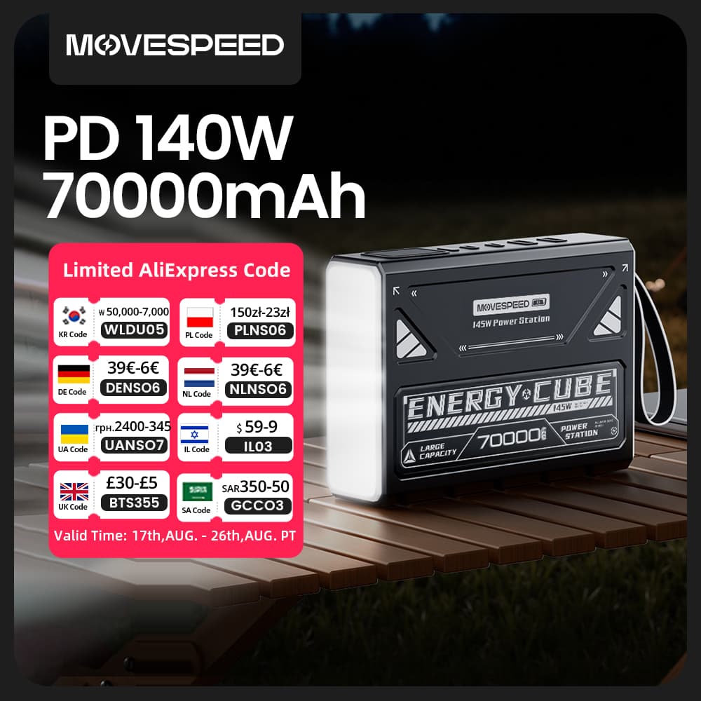[알리익스프레스] MOVESPEED Z70 Pro 보조배터리 ($66.07 / (약: 93,482원))