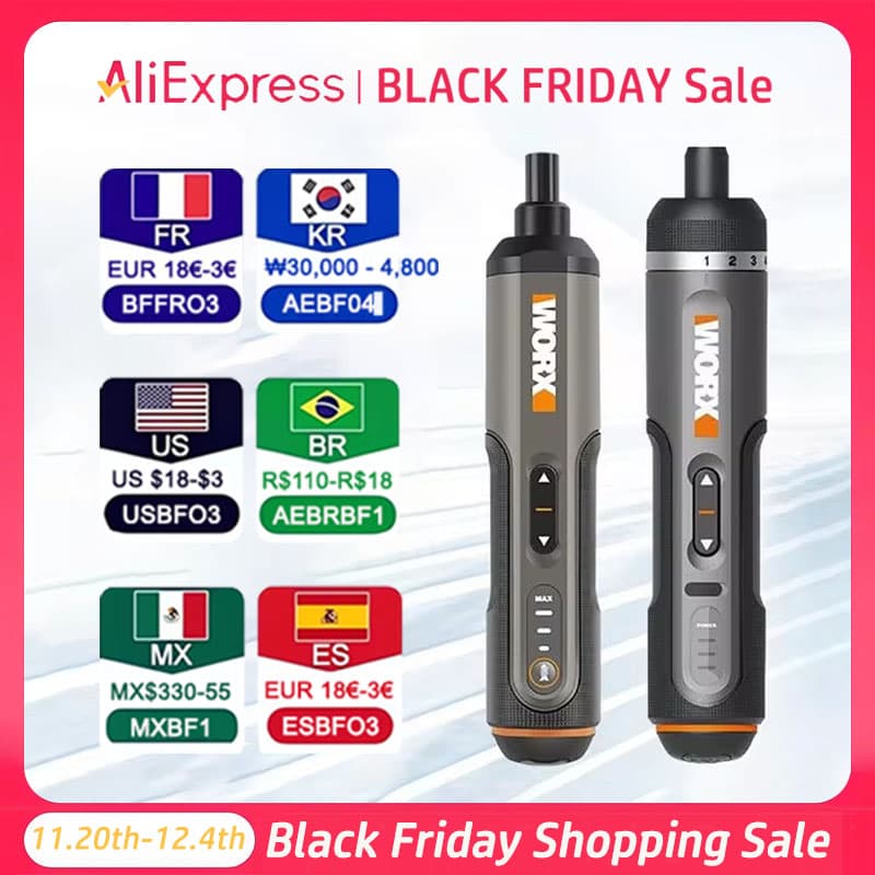 [알리익스프레스] WORX WX242 전동 드라이버 ($30.60 / (약: 43,295원))