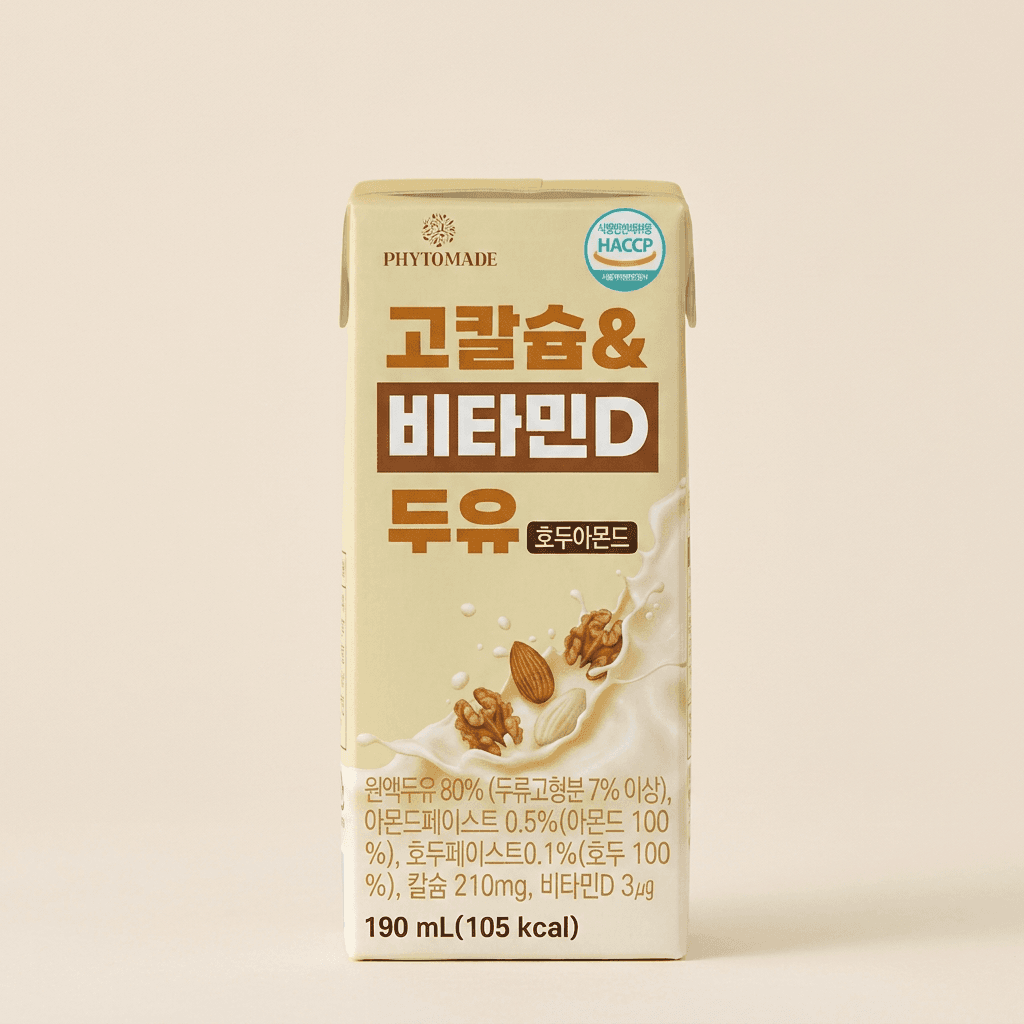 [토스쇼핑] 파이토메이드 고칼슘&비타민D 두유 호두아몬드 190ml 24개 (8,800원/무료) (무료배송)