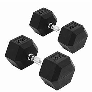 [Slickdeals] 40-lb Flexwave Rubber Hex Dumbbells ($66.95 / (약: 94,727원))
