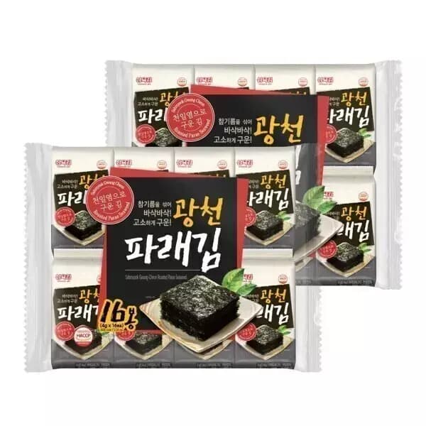 [지마켓] 삼육김본사 광천 파래김 도시락김 4g 32봉 (8,370원 / 무료배송)