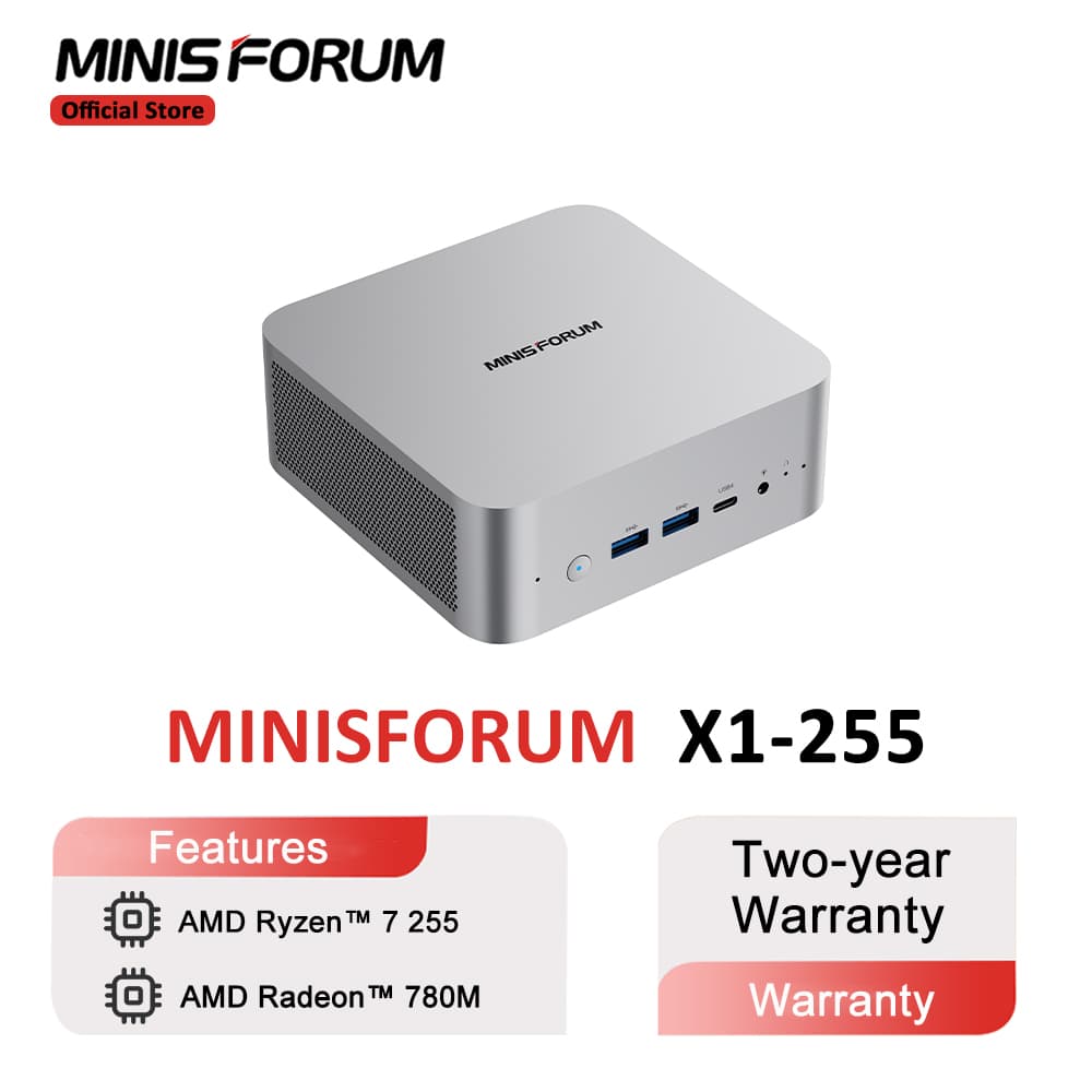 [알리익스프레스] 미니스포럼 AI X1 라이젠 H 255 미니PC ($328.46 / (약: 464,738원))