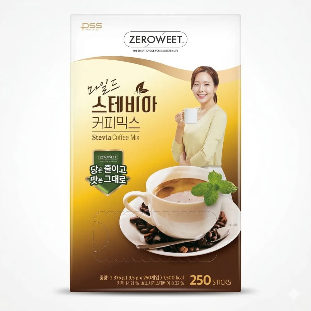 펄세스제로윗 마일드스테비아커피믹스 9.5g x 250ct (31,490원)