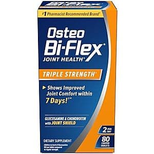 [Amazon] 80-Ct Osteo Bi-Flex Triple Strength Glucosamine Chondroitin Supplement ($1.25 / (약: 1,768원))