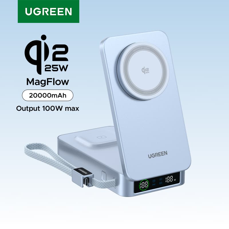 [알리익스프레스] 유그린 맥플로우 Qi2 20000mAh 무선충전 보조배터리 ($58.87 / (약: 83,295원))
