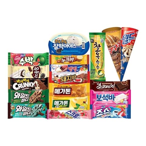 [오늘의집] [50개] 아이스크림 바류 10종x5개(아맛나/돼지바/메가톤/와일드바디/빙빙바 등) (19,250원 / 무료배송)