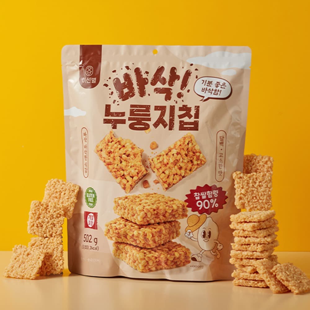 [토스쇼핑] 추억의 찹쌀 바삭 누룽지칩, 502g, 2팩 (6,840원 / 무료배송)