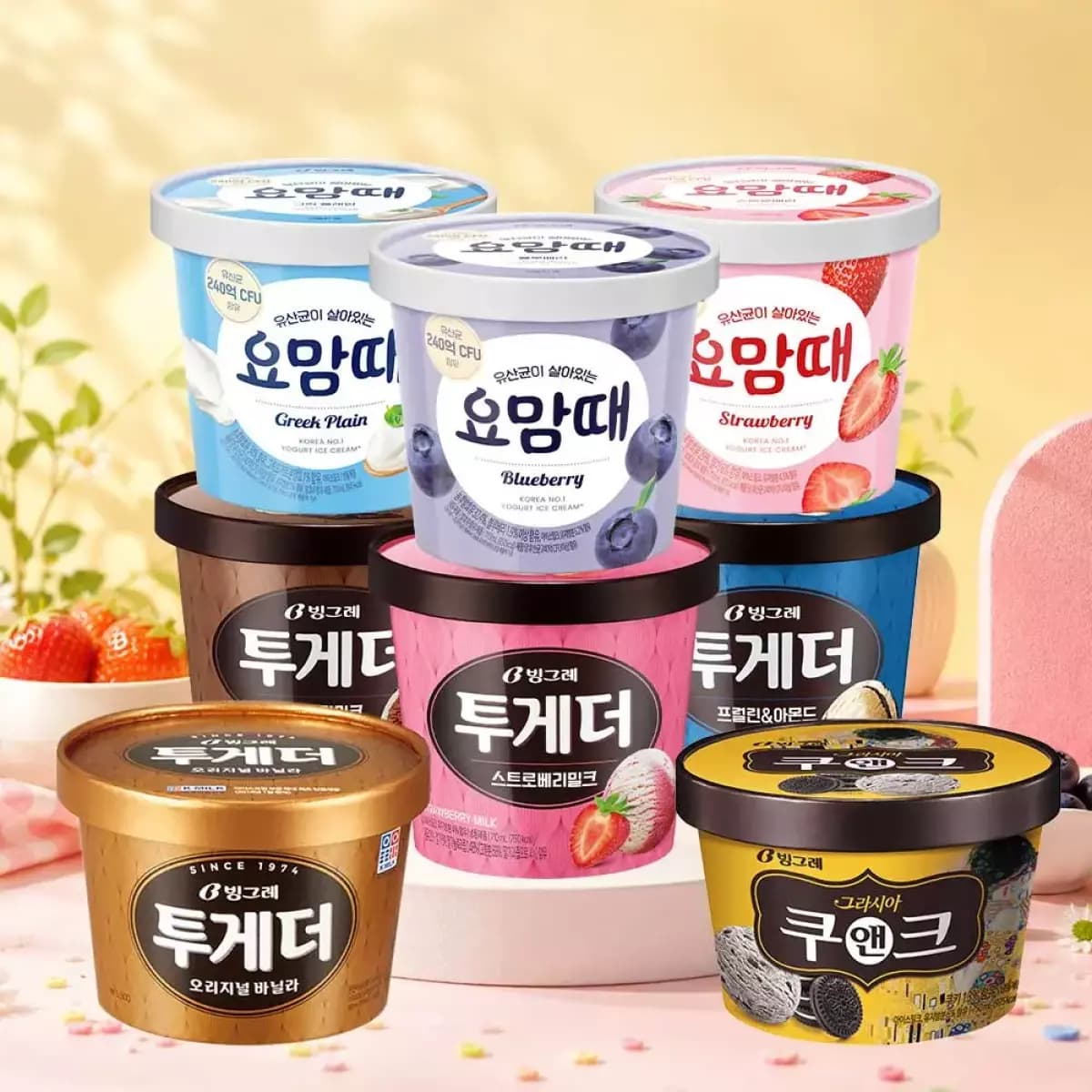 [11번가] 빙그레 투게더 요맘때 파인트 3+2 골라담기 (21,520원/무료) (무료배송)