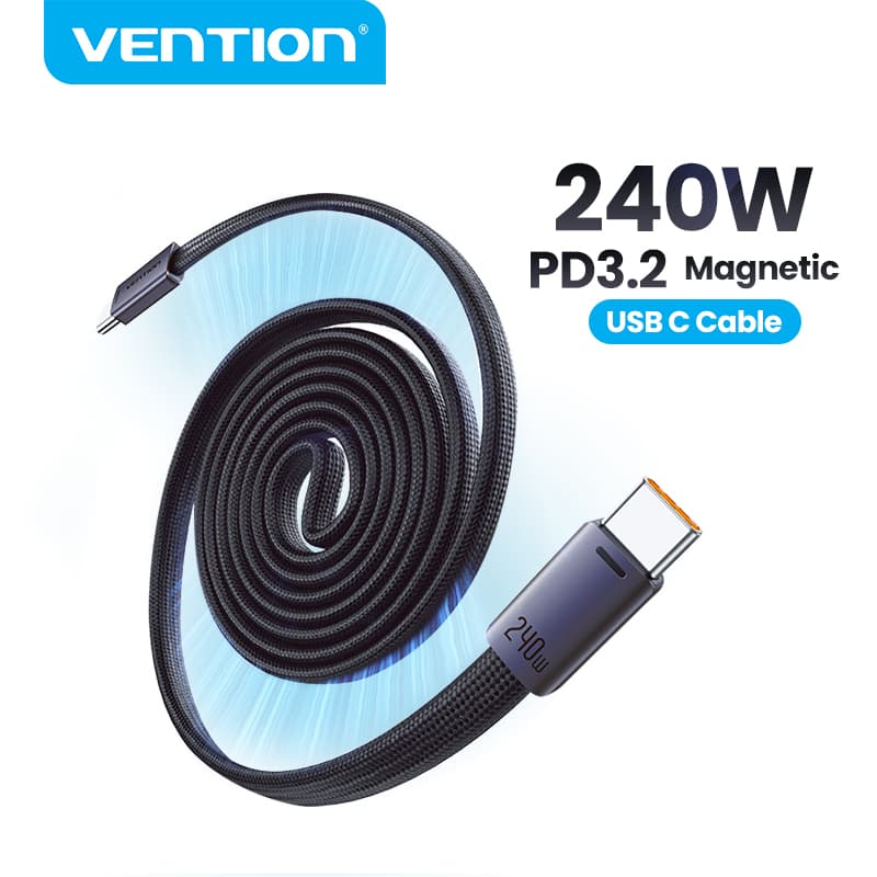 [알리익스프레스] 벤션 마그네틱 케이블 240W USB-C 케이블 ($6.33 / (약: 8,956원))