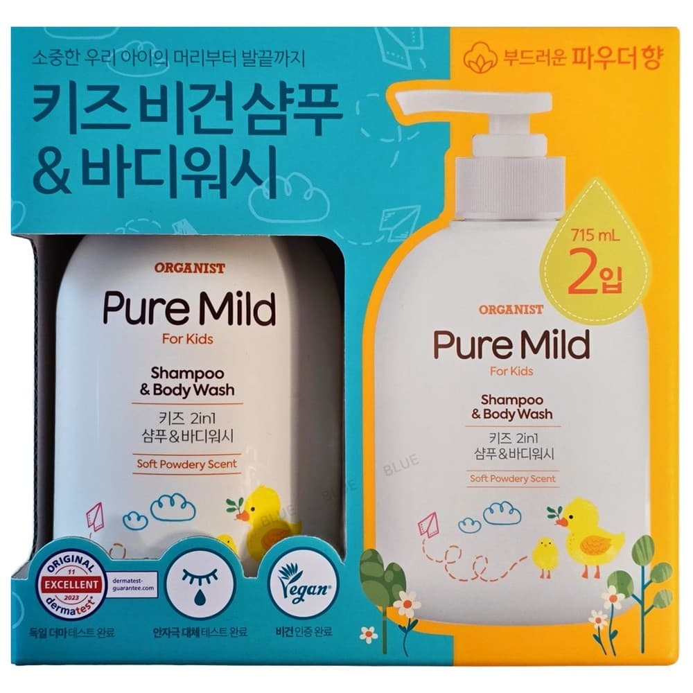 오가니스트 키즈 샴푸 앤 바디워시 715ml x 2개 (13,990원)