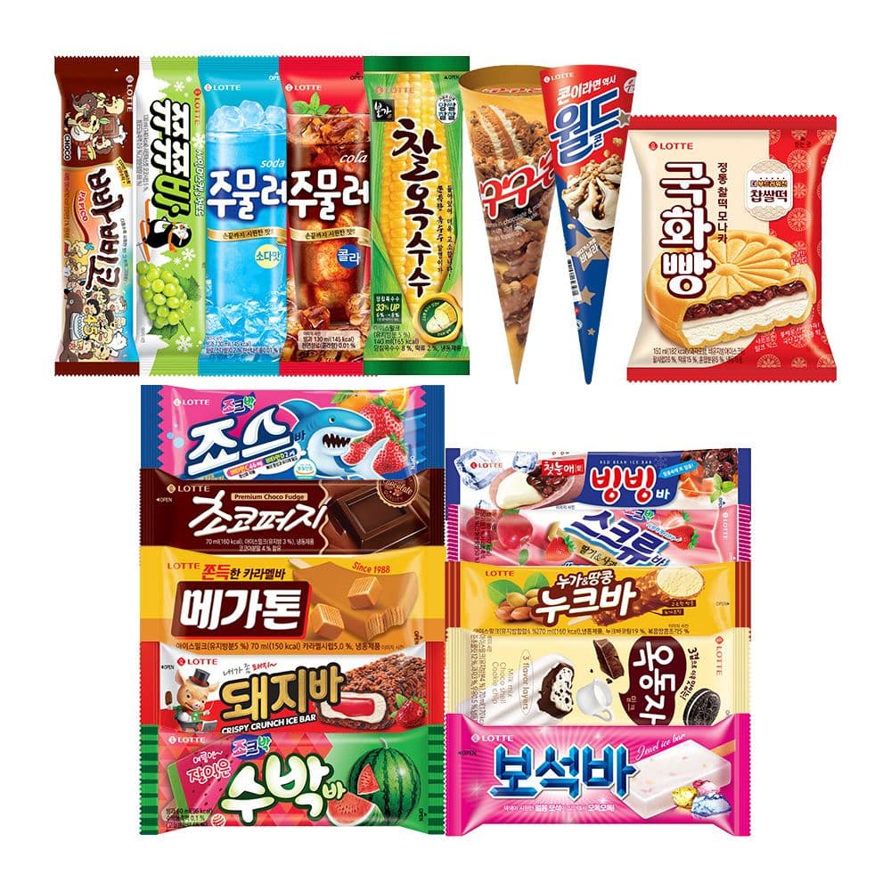 [오늘의집] 추억의 옛날 막대 아이스크림 10종 5개 혼합구성 옥동자/스크류바/메가톤 등 (24,400원 / 남음)