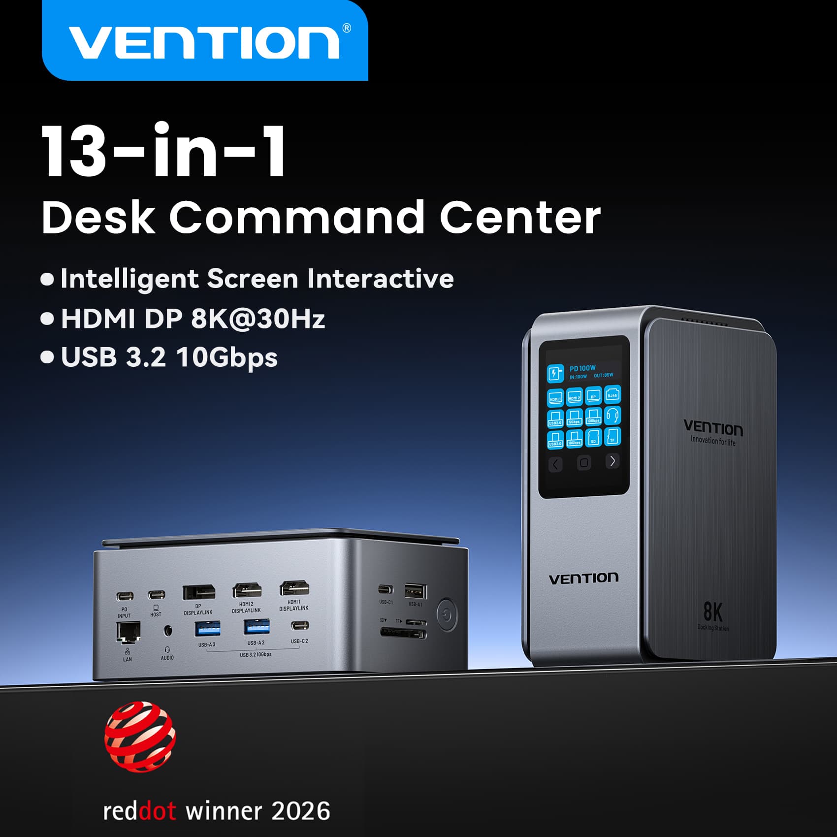 [알리익스프레스] 벤션 스마트 스크린 13 in 1 8K@30Hz 도킹 스테이션 ($78.20 / (약: 110,645원))
