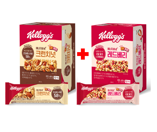 [기타] [NS몰] 에너지바K 크린치넛 40g x 12개 + 40g x 6개 (9,900원/무료) (무료배송)