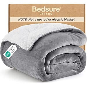 [Amazon] 50"x60" Bedsure GentleSoft Reversible Sherpa Fleece Throw Blanket ($10.45 / (약: 14,785원))