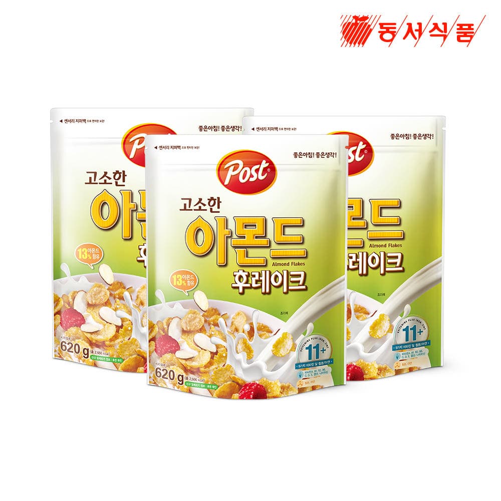 [네이버] 포스트 아몬드 후레이크 620g, 3개 (11,140원 / 무료배송)