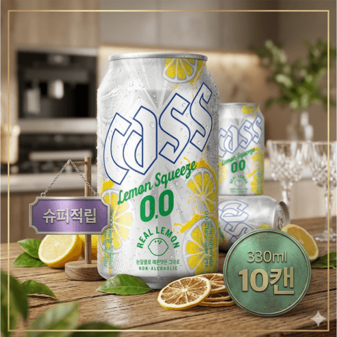 [네이버] OB맥주) 카스 제로 (0.00) 350ml 2캔 + 카스 레몬 스퀴즈 제로 (0.00) 330ml 2캔 3천원 (0원 / 무료배송)