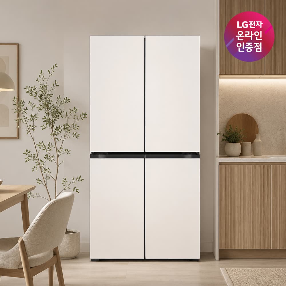 [네이버] LG 디오스 AI 오브제 4도어 냉장고 T876MEE011 1등급 870L (189만/무배) (0원)
