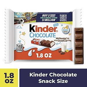 [Slickdeals] 1.8-Oz Kinder Chocolate Milk Chocolate Bars ($1.27 / (약: 1,797원))