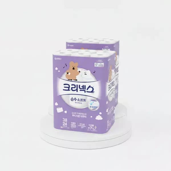 [지마켓] 크리넥스 3겹 순수소프트 다이노탱 25M 24롤 2팩 휴지 (19,458원 / 무료배송)