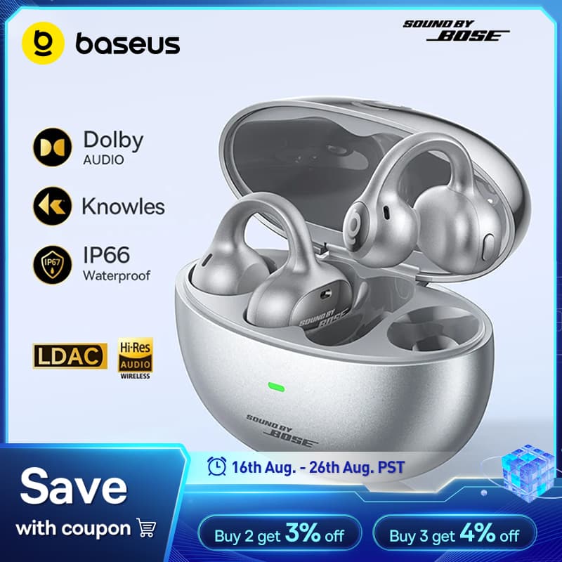 [알리익스프레스] 베이스어스 인스파이어 XC1 보스사운드 오픈형 무선 이어버드 ($84.99 / (약: 120,277원))