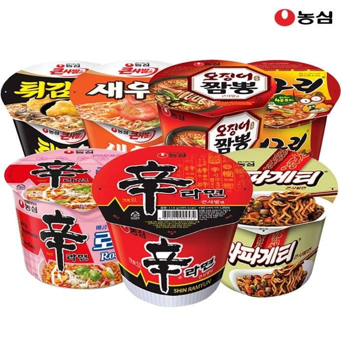 [롯데온] 농심 큰사발4종 16개(신라면4+새우탕4+튀김우동4+너구리4) (17,230원 / 무료배송)