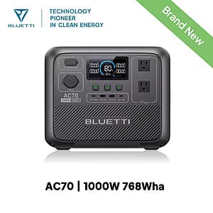 [Slickdeals] Bluetti AC70 768Wh 1000W LiFePO4 Portable Power Station ($216.00 / (약: 305,683원))