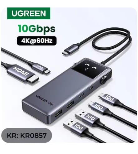 UGREEN Uno USB C 멀티 허브 4K60Hz 10Gbps ($18.05/무료)