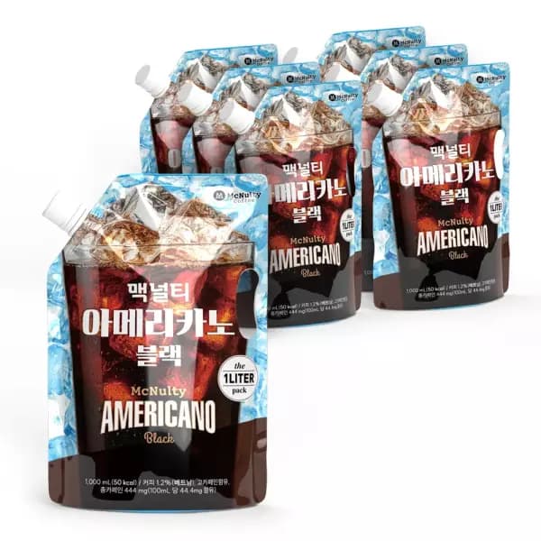 [알리익스프레스] 맥널티 대용량 블랙커피 1L 6개입 + 믹스커피 1L 6개입 (14,470원 / 무료배송)