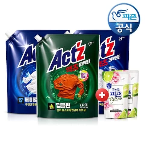 [오늘의집] 액츠 퍼펙트 일반/드럼겸용 세제 2Lx3개+보타닉섬유유연제 200mlx2개 (13,931원 / 무료배송)