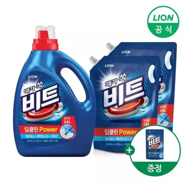 ns몰)비트 딥클린 액체세제 용기 3L 1개 + 리필 2L 2개 +겸용300g 13,900원 (무료배송)