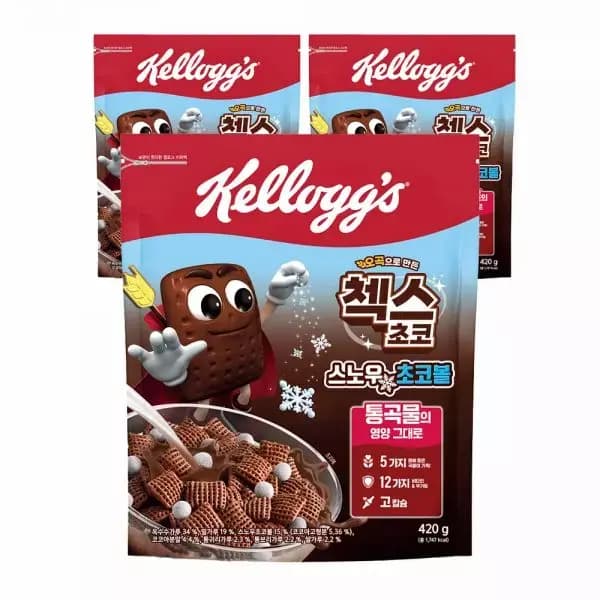 [쿠팡] 첵스초코 오곡으로 만든 스노우초코볼 시리얼, 420g, 3개 (14,380원 / 무료배송)