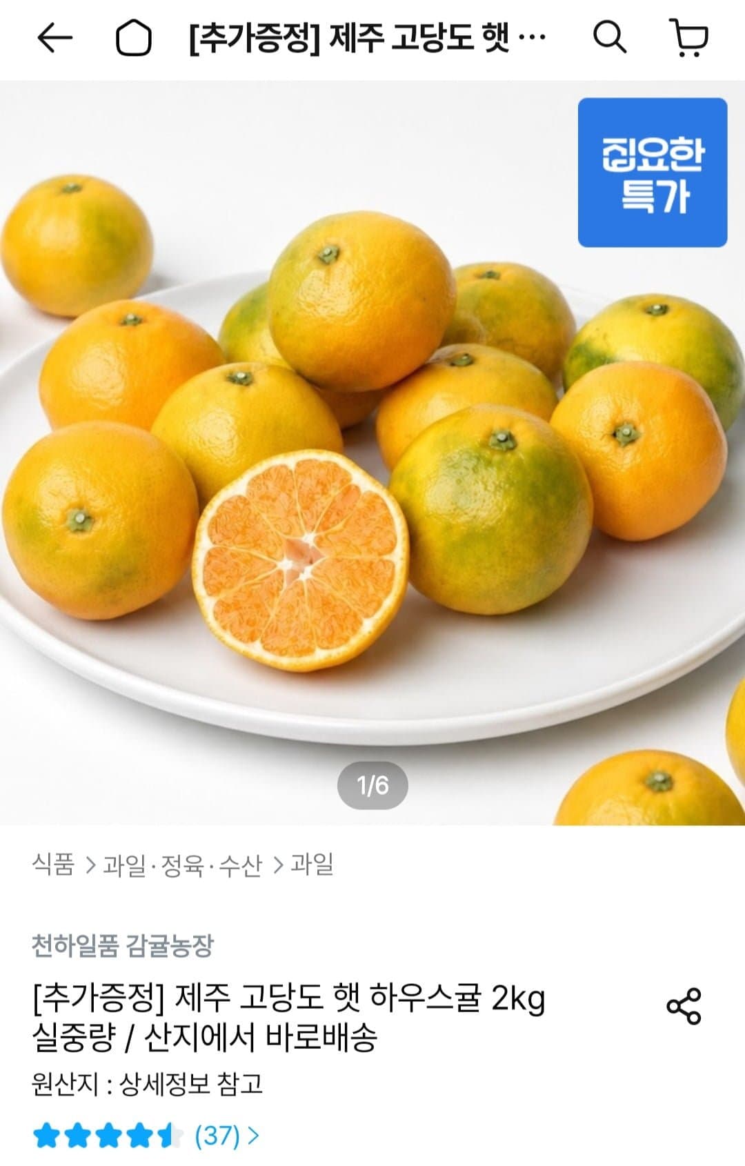 [오늘의집]제주 하우스감귤 4kg 로얄과 (27,834원/무료)