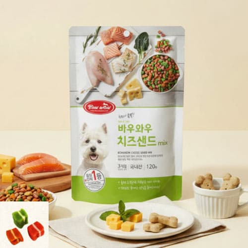 [이유몰] 바우와우코리아 치즈샌드믹스 120g (999원 / 무료배송)
