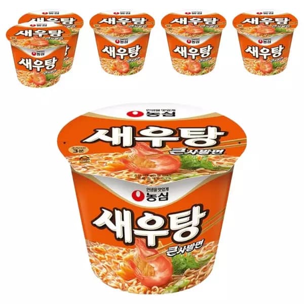 [쿠팡] 새우탕 큰사발면 115g, 6개 (6,540원 / 무료배송)