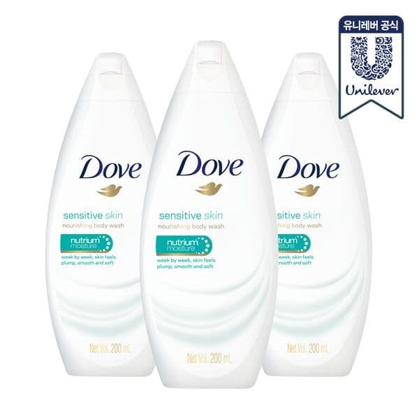 [롯데온] 도브 센서티브 바디워시 200ml x 3개 6,500원 (무료배송)