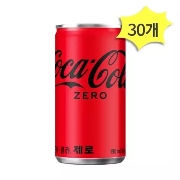 [쿠팡] 코카콜라 제로, 190ml, 30개 (13,090원 / 무료배송)
