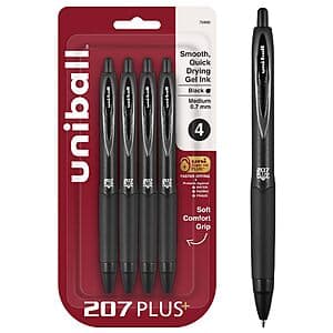 [Amazon] 4-Pk uniball 207 Plus Retractable Gel Pens ($4.05 / (약: 5,714원))