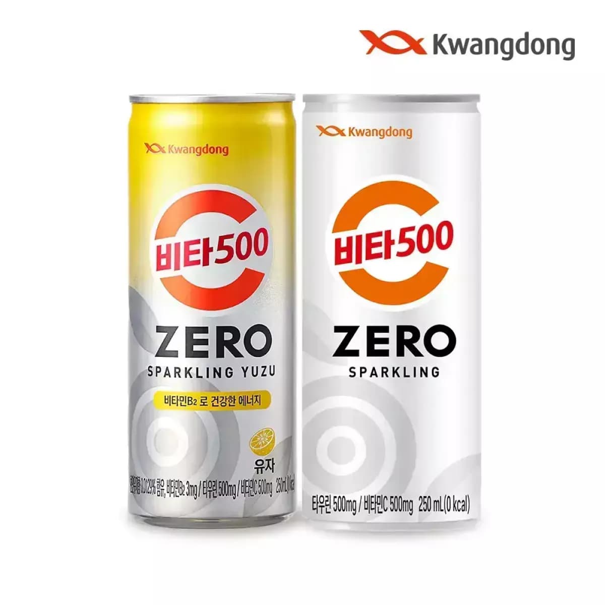 [11번가] 광동 비타500 제로스파클링+유자스파클링 250ml 48입 (27,900원 / 무배)
